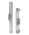 Pneumatic Rodless Cylinder My3a16 400 With Mechanical Joint And Heavy Duty Shock Absorber For Smooth Linear Motion, side view.