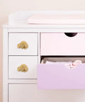 Dope Cat Shaped Brass Cabinet Door Knob With Smooth Finish, Vintage Gold Cabinet Pull for drawers on white dresser