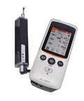 Top Shelf Handheld Surface Roughness Tester Featuring Sleek Digital Display And Kick Ass 0 Point 75 Milli Newton Sensitivity For Precise Machining And Smoother Metal Finishing Quality Control, showing clear LED readout and probe.