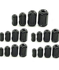 Clip-On Ferrite Ring Core Cable Clips Pack Of 20 For RFI EMI Noise Suppression Fits 5mm, 7mm, 9mm, And 13mm Cables Black