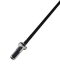 Close-up of J Bend Bicycle Spokes 282mm 14G with Nipples Black Steel Replacement Spokes for MTB and Road Bike