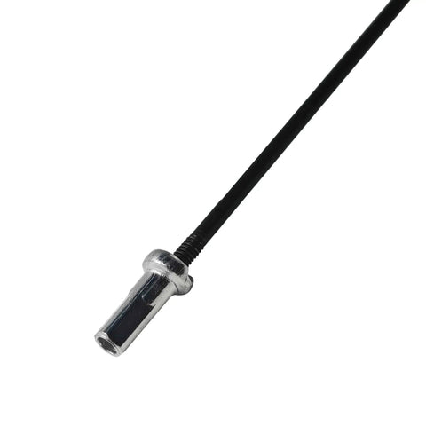 Close-up of J Bend Bicycle Spokes 282mm 14G with Nipples Black Steel Replacement Spokes for MTB and Road Bike