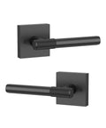 Matte Black 2 Pack Dummy Interior Door Handles With Lever And Deadbolt, Keyed entry handle set, close-up