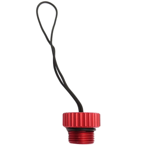 Red Aviation Aluminum Plug Protector Cap For Scuba Tanks DIN Tank Valve Cover with black loop
