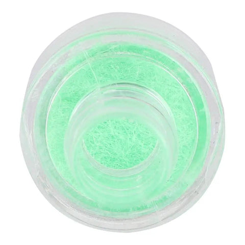 Heavy Duty 10 Pack Three Layer Liquid Cooling Filter For Pc Water Cooling Systems Abs Dual Cotton Strainer Compatible With Five To Eleven Mm Tubing Outer Diameter Eleven Millimeter, view of green filter material.
