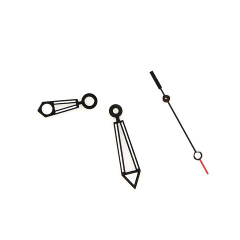 Silver Watch Movement Hands Set For ETA 2824 2 2836 2 2784 Replacement; hour, minute, second hands on white background.