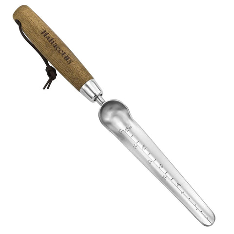 Pro Grade Seeding Widger With 6 Inch Scale, Stainless Steel Planting Trowel With Wood Handle for Transplanting
