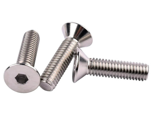 M4 X 10mm Flat Head Socket Cap Countersunk Screws DIN7991 304 Stainless Steel 18-8 Allen Hex Drive Fully Threaded Pack Of 50