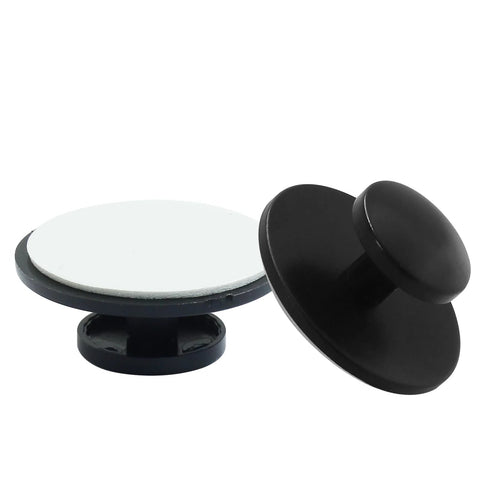 20 Pack Plastic Black Adhesive Cabinet Handles Self Sticking Drawer Knobs Pull Handles
