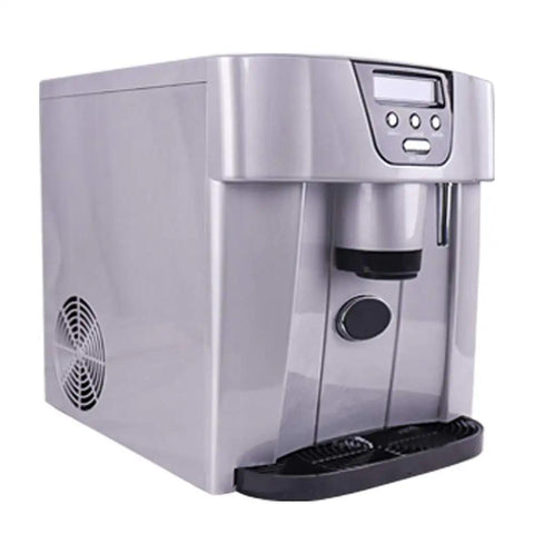 Top Shelf Countertop Automatic Ice Dispenser With Food Grade Abs Shell And Fast 12 To 15kg Production For Hassle Free Home Mixology Smooth Touch Buttons front view with control panel