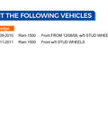 Fitment guide for Two Pack Front Wheel Hub Bearing Assembly For Dodge Ram 1500 2009 2010 And 2011 With ABS 5 Lug Ready To Install.