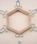 12 Miter Clamps For Woodworking Add On Replacement Set with hexagon frame and spring clamps, without pliers shown