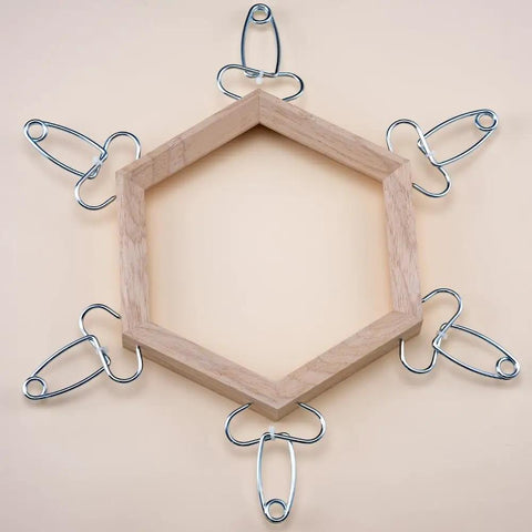 12 Miter Clamps For Woodworking Add On Replacement Set with hexagon frame and spring clamps, without pliers shown