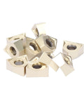 Baxnore 10-pack silver-coated indexable carbide turning inserts; square with center hole
