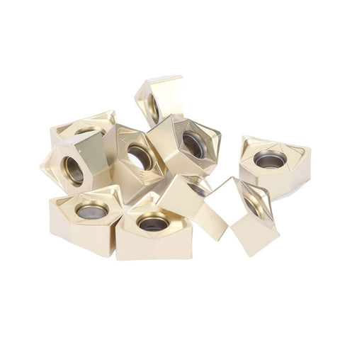 Baxnore 10-pack silver-coated indexable carbide turning inserts; square with center hole