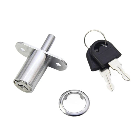 Keyed Cam Cylinder Door Lock for Cabinets and Wardrobes, 23/32mm Tongue Bolt Latch with keys, heavy-duty drawer lock hardware
