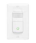 Occupancy Vacancy Motion Sensor PIR Wall Switch With Three Way Or Single Pole Configuration, Wall Plate Included, Ideal For Commercial Or Residential Use, 120 To 277V, Auto On Off And Manual On Auto Off Modes on a white wall
