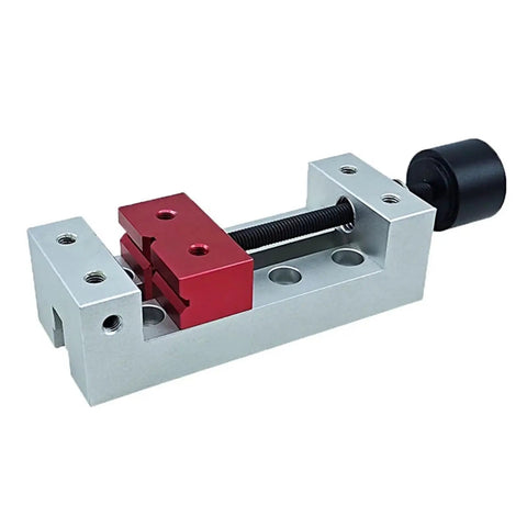 Pro Grade Compact Aluminum Flat Nose CNC Vise For Desktop Woodworking And DIY Carving, 50mm Clamp Range with manual parallel jaw