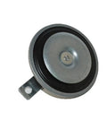 Top Notch Universal Forklift Horn Accessory 9731536 shiny metal bell with rubber seal for heavy duty electric safety alerts.