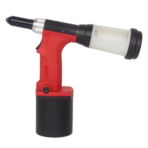 Professional Pneumatic Blind Riveter And Air Rivet Gun Built Like A Tank with red handle and black body for 2.4 to 4.8 mm fasteners.