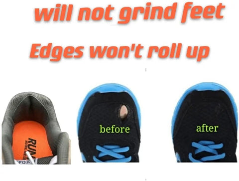 Self-Adhesive Shoe Heel Repair Inserts, Microfiber Patch That Stops Holes, Reduces Heel Friction installed in sneakers.