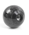 Slick Round Ball Shift Knob For Manual Transmission Featuring Forged Carbon Fiber Wrap And Reinforced Steel Base, 52mm diameter, black finish.