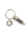 Heavy Duty Stainless Steel Spring Plunger With Pull Ring, threaded pin with nut for industrial applications.
