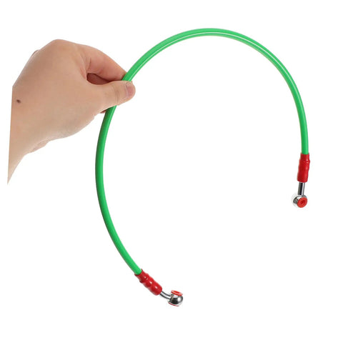 Flexible Brake Line Hose for Motorcycles, Scooters and Dirt Bikes in green with red ends, 0.6m length
