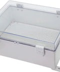 Outdoor IP67 Waterproof Electrical Junction Box Built For The Elements With Large ABS Enclosure, Hinged Clear Cover