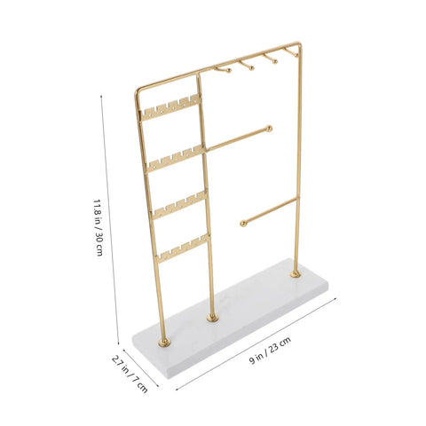 Spin Your Daily Drip Easily With This Smooth Rotating Jewelry Tree Stand constructed from premium iron and solid marble, 9x11.8 in.