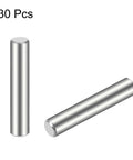 4 x 25mm Dowel Pins Set of 30, 304 Stainless Steel, Smooth Centerless Ground Finish, visible two dowel pins on a plain background