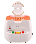 Slick Optical Frame Heater And Eyeglass Baking Machine With Hot Cold Air Collection Hood in white with orange felt pad.