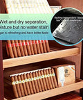 Premium 380L Humidor Cabinet With Constant Temperature And Humidity Wood Frame In Piano Black Finish Seven Premium Cedar Trays for storing and aging cigars