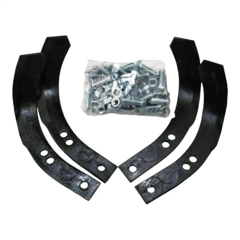 12 Pack Replacement Tiller Tines Set With 6 Left And 6 Right Tines Plus Bolts, Lock Washers, Nuts, Fits Models 4459J 6554J Black