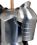 Close-up of 18G Steel Breastplate Cuirass With Removable Pauldrons, Adjustable Leather Straps, Medieval Armor For Reenactments