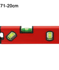 Portable Aluminum for spirit Level with V-Groove Design for Pipe, 20cm red bubble level with clear vials.