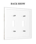 Back view of Ultra Sharp Vintage Black Gold Floral Marble Light Switch Cover Made From Heavy Duty Abs Plastic for double toggle walls.