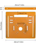 Rugged As Nails Circular Saw Base Plate Swap Out Bottom Board 29x25cm in orange plastic for 90 degree cuts.