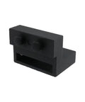 Black Carbon Steel Sliding Barn Door Roller Stopper Hardware Set with Wrench, Noise-Reducing Door Stop for 1.57 Inch Wide Tracks, Side View