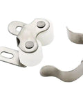 Roller Cabinet Catch Nickel Finish 1 Inch Length Set Of 10 Beefed Up Door Catch Latch Hardware visible with metal components