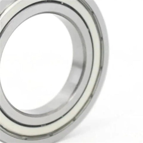 Close-up of Deep Groove Ball Bearing 16002ZZ 15x32x8mm with steel shield two-sided metal cover for DIY projects