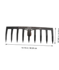 Heavy Duty Soil Rake For Gardening And Farming Plowing Aerating And Mixing Soil Tough As Nails Durable Steel Rake Tool front view