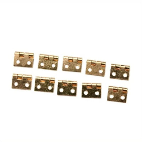 Tiny Golden Mini Metal Hinge For 1 By 12 Dollhouse Cabinets And Boxes With Four Mounting Holes Delicate And Realistic Gold Tone Hardware