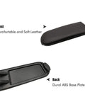 Front and back view of Center Console Armrest Cover Cap For Volkswagen Golf Jetta Passat Beetle Bora 1998 to 2005 Leather Vinyl