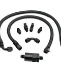Super Slick Tucked Fuel Line Kit For Honda Civic And Integra With K20 Or K24 Engines Complete Feed Return Set braided black lines