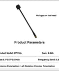 High Gain FivePointEightGHz FPV Antenna for RC Drones LHCP with SMA Male TwoPointFive dB Signal Boost Replacement Antenna