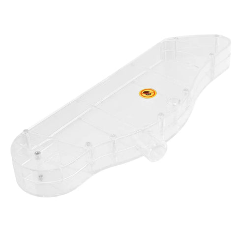 Clear Acrylic Table Saw Guard For 7 Inch Saws Dust Shield Protective Cover Lightweight Durable Woodworking Safety Shield Keeps Debris Out And Lets You See Your Cut In Your Home Shop. Transparent acrylic protective cover shown