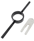 Motorcycle Fork Spring Compressor Kit With Aluminum Handles Radial Pin Spanner For Coil Spring Service Universal Fit For Most Street Bikes And Upside Down Forks Smooth Setup That Delivers Secure Non Slip Grip And Easy Maintenance, black and silver