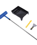 Pro Grade Telescoping Paint Roller Kit With Heavy Duty Stainless Steel Extension Pole Conquer High Ceilings And Tall Walls Without A Ladder Straight Up Project Essential with paint roller, extension pole, tray, and tools.