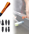 9 Piece Car Dent Repair Tool Set With Multi Head Leveling Pen Kit For Sheet Metal Dents And Auto Body Restoration shown with heads